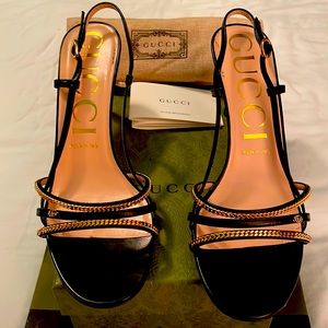 GUCCI Sandal with Gold Chains